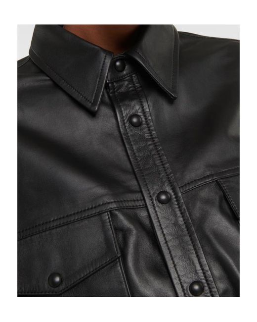 Wardrobe NYC Black Leather Jacket With Snap Fastening