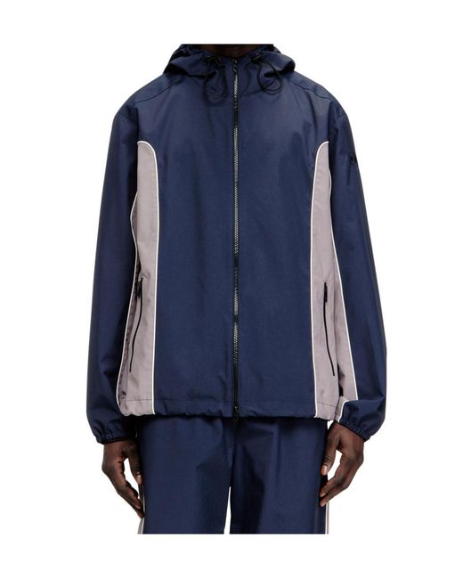 DIESEL Blue Hooded Jacket for men