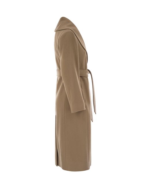 Max Mara Natural Studio Belted Long-Sleeved Coat