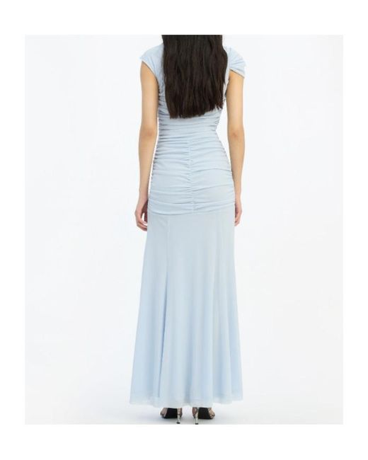 ROTATE BIRGER CHRISTENSEN Blue Ruffled Maxi Dress