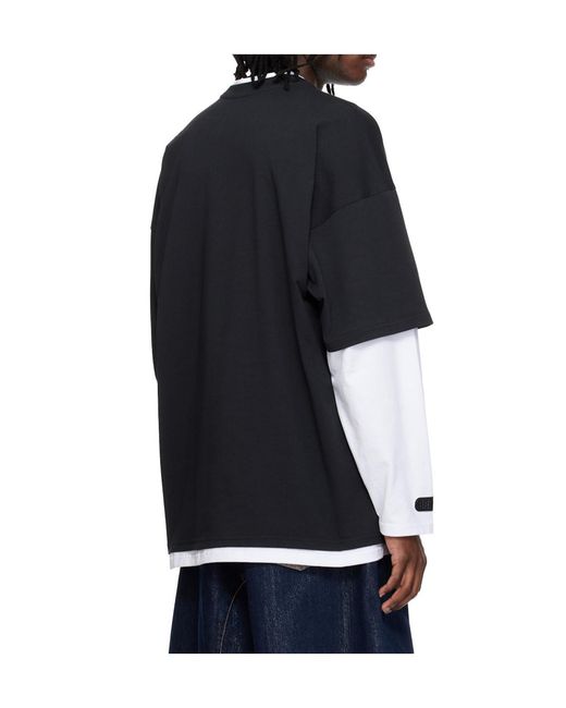PDF CHANNEL Black Pdf Blade Layered Long Sleeve T-Shirt for men