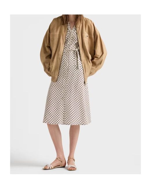 Prada White Polka-Dot Print Marocain Shirt Dress