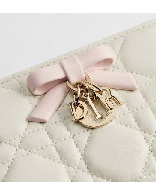 Dior White Qixi Lady Dahlia Wallet