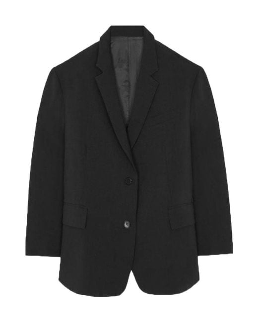 Frankie Shop Black Oversized Single-Breasted Blazer