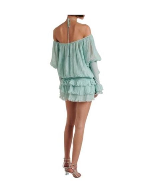 Blumarine Blue Silk Chiffon Minidress