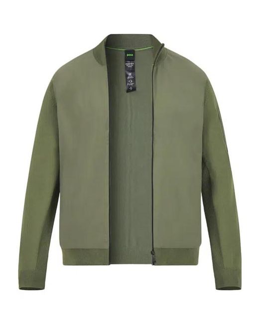 Boss Green Ribbed Zip Jacket for men