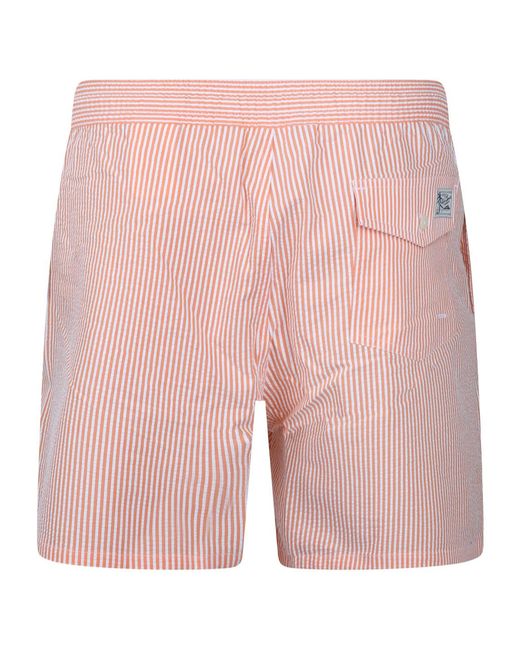 Polo Ralph Lauren Pink Sea Striped Swim Shorts for men