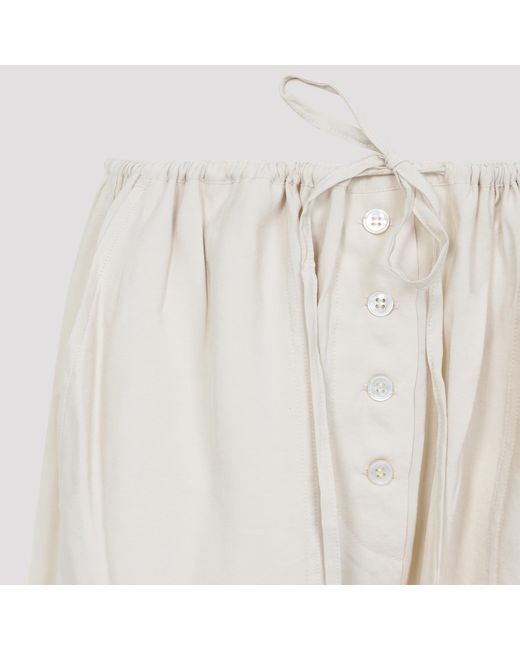 Studio Nicholson White Hera Drawstring Pants