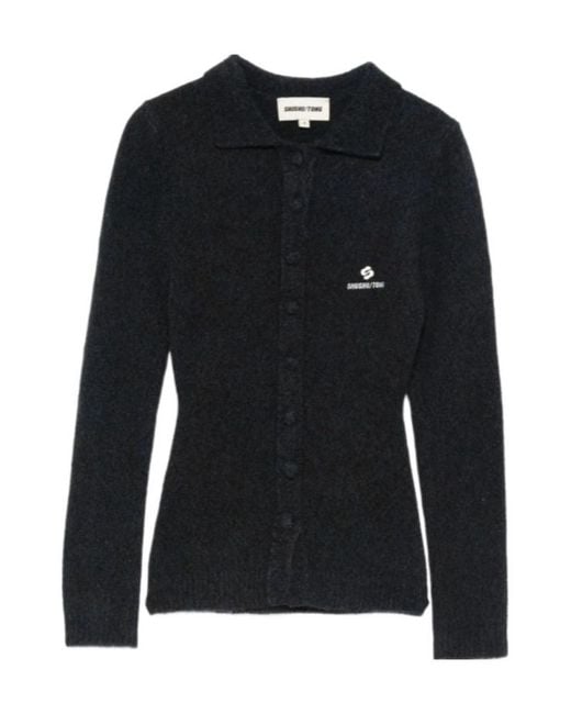 ShuShu/Tong Black Logo-Detail Cardigan