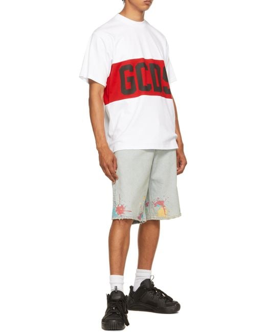 Gcds White Logo-Print T-Shirt for men
