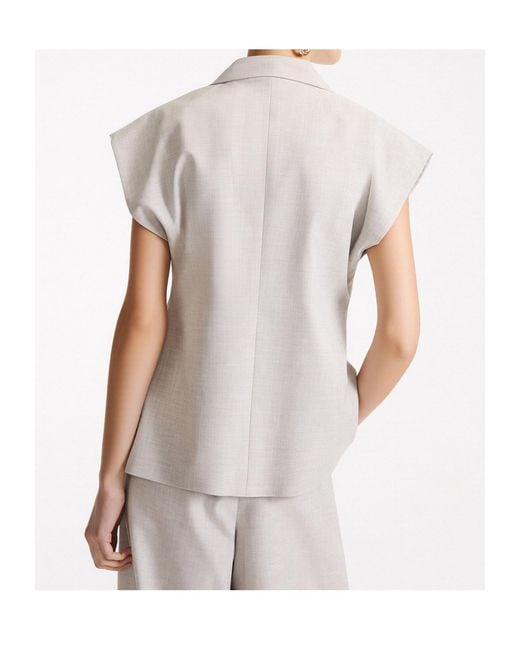 Marella White Single-Button V-Neck Vest
