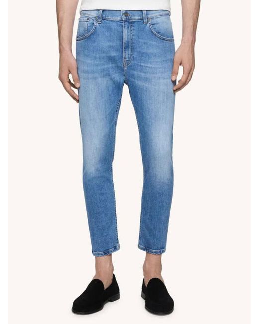 Dondup Blue Cropped Jeans for men