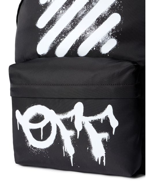 Off-White c/o Virgil Abloh Black Logo Printed Zip-Up Backpack for men