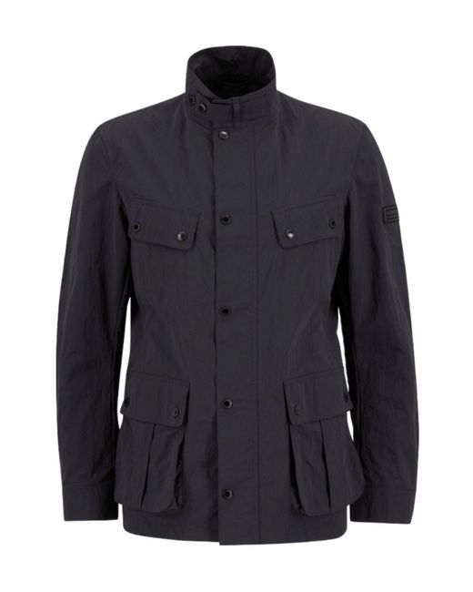 Barbour Blue Buttoned Chest-Pocket Coat for men