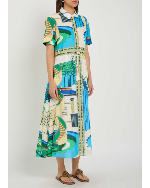 Tory Burch Blue Printed Dress
