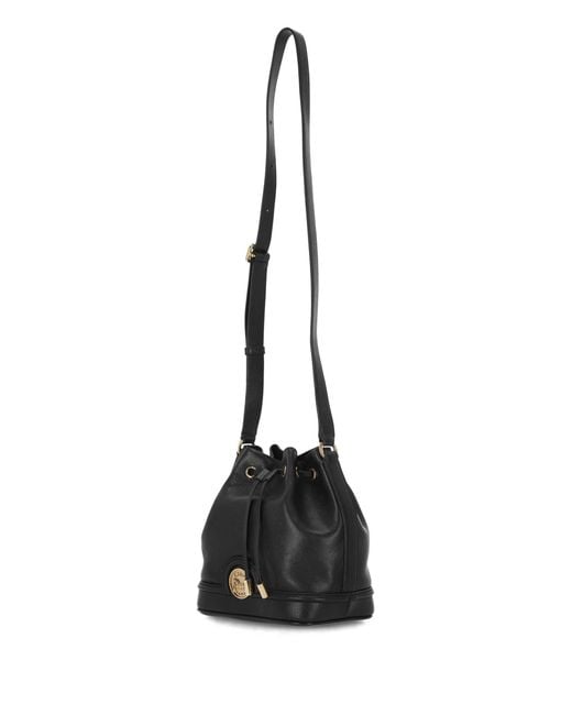 Chloé Black Chloé Logo Plaque Drawstring Bucket Bag