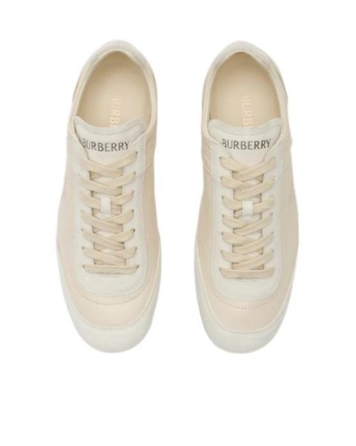 Burberry White Knight Runner Lace-Up Sneakers