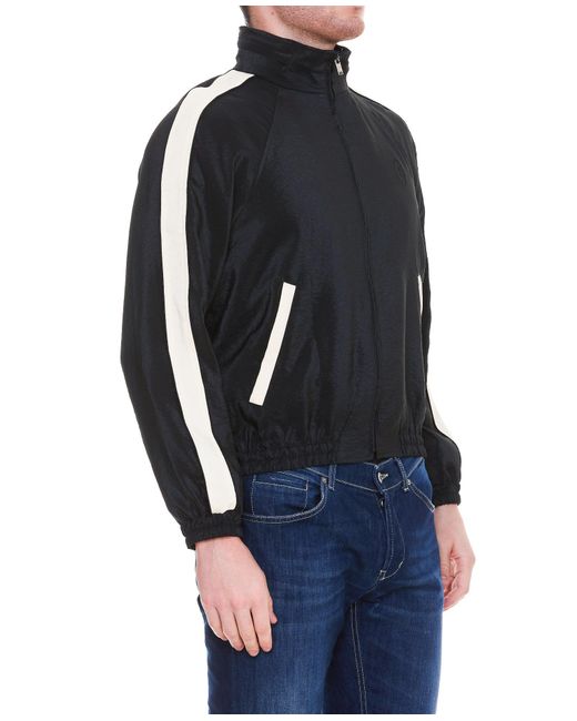 Saint Laurent Blue Monogram Zip-Up Jacket for men