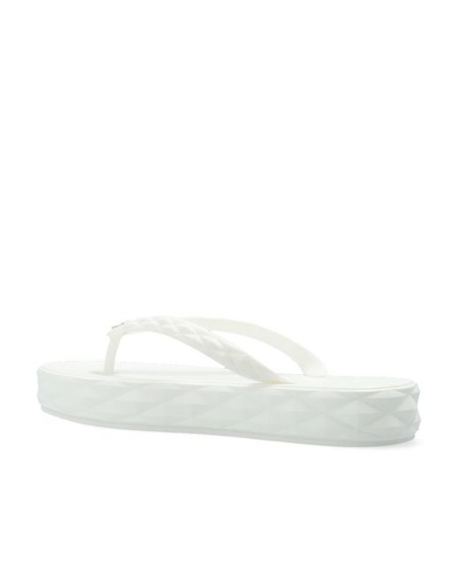 Jimmy Choo White Diamond Flip-Flop Sandals