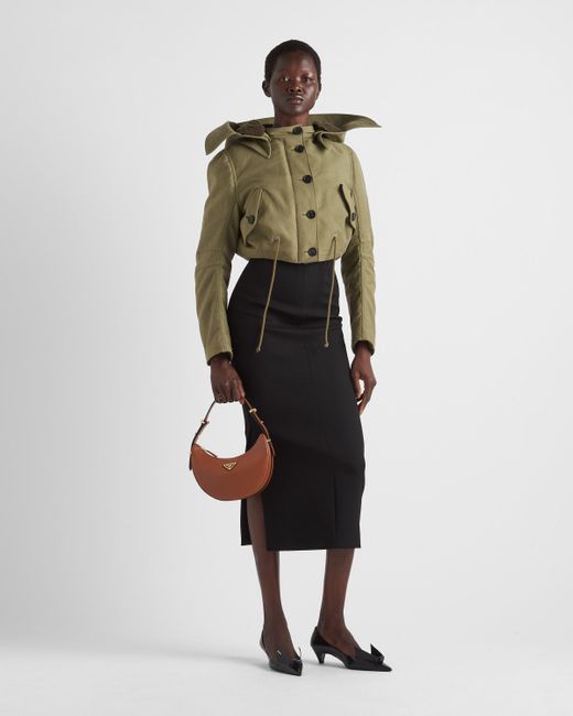 Prada Brown Arqué Zipped Shoulder Bag