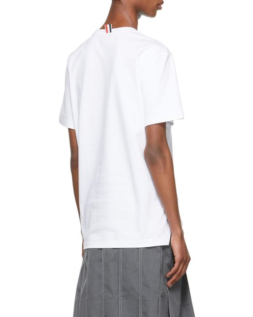Thom Browne White Rwb Tipping Stripe Short-Sleeve T-Shirt for men