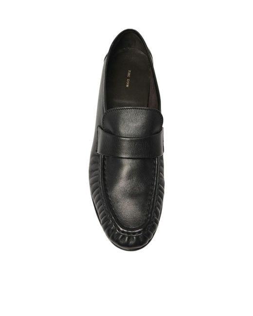 The Row Black Soft-Leather Loafers for men