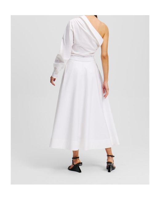 Karl Lagerfeld White Poplin Maxi Skirt