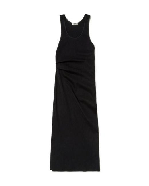 Auralee Black Ruched Knit Dress