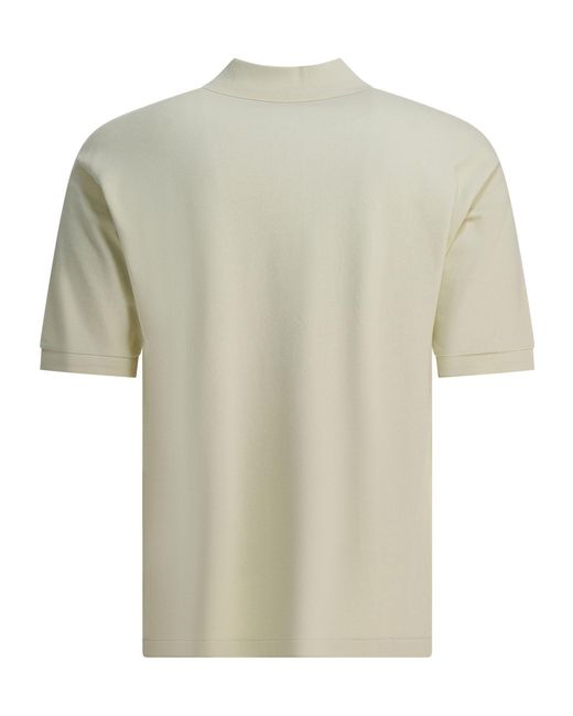 Auralee White Short-Sleeved Polo Shirt for men