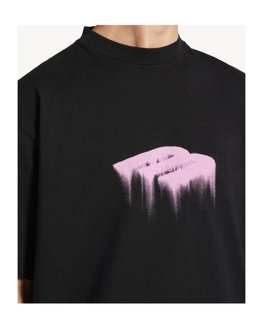 Balenciaga Black Printed T-Shirt for men