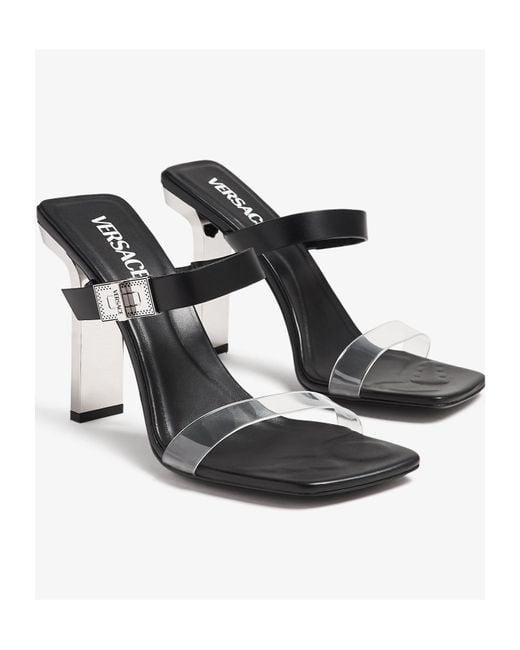 Versace White Heeled Slippers