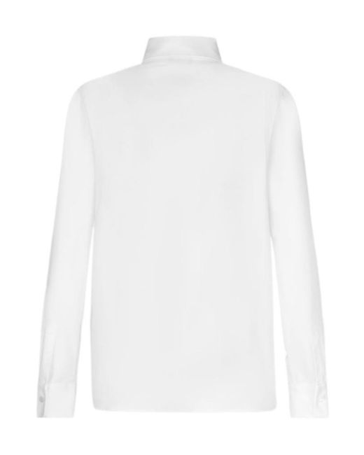 Etro White Pegaso-Embroidered Straight Hem Shirt