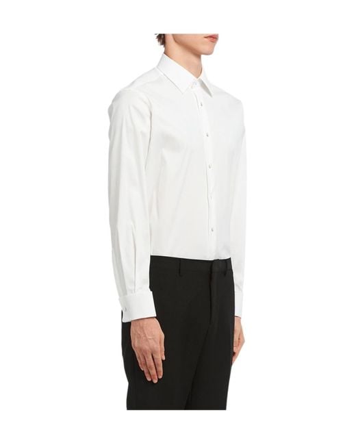 Prada White Buttoned Long-Sleeved Shirt for men