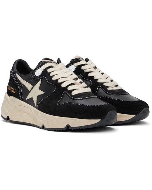 Golden Goose Deluxe Brand Black Running Sole Panelled Lace-Up Sneakers