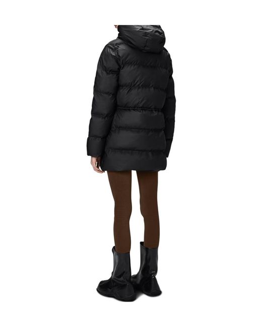 Rains Black Alta Puffer Jacket