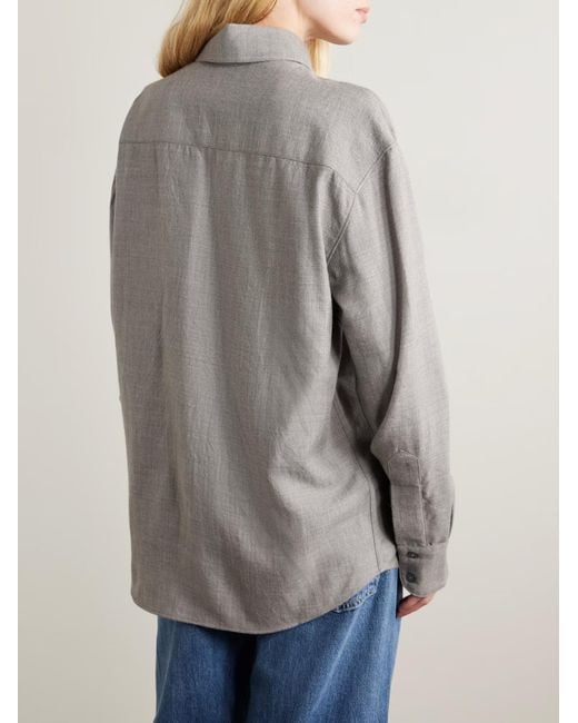 The Elder Statesman Gray Pashmina Long-Sleeve Shirt