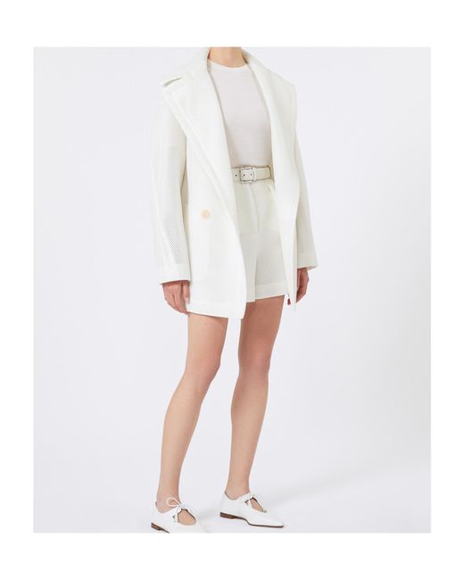 Max Mara White Collared Button-Up Jacket