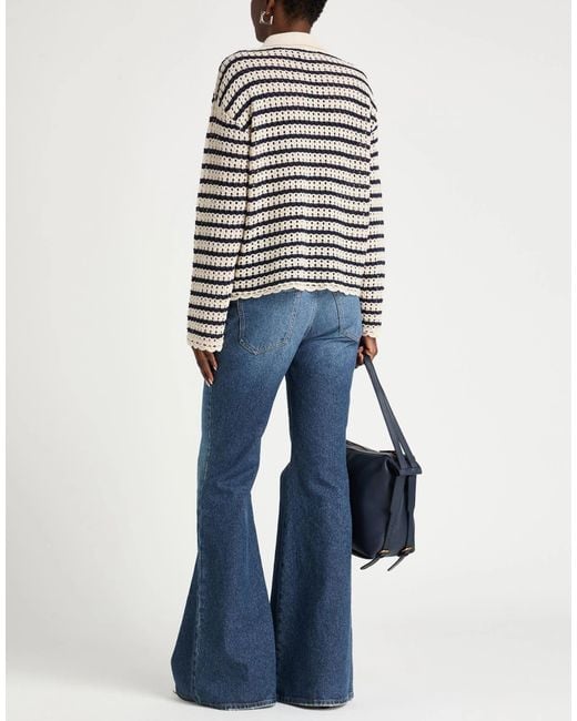 Rag & Bone Gray Striped Long-Sleeve Knit Sweater
