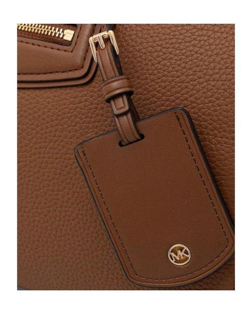 Michael Kors Brown Structured Zip Shoulder Bag