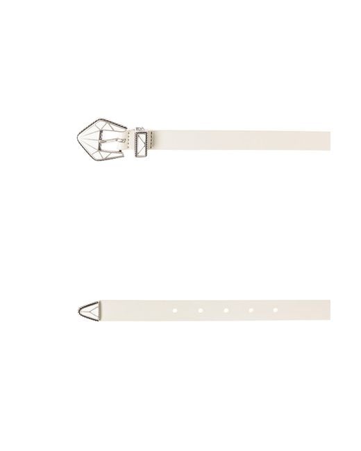Isabel Marant White Coraline Geometric Buckle Belt