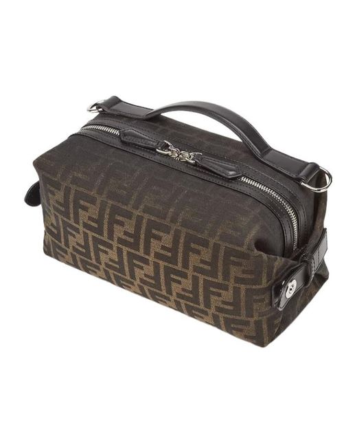 Fendi Brown Ff Jacquard Eclissi Siesta Small Clutch Bag for men