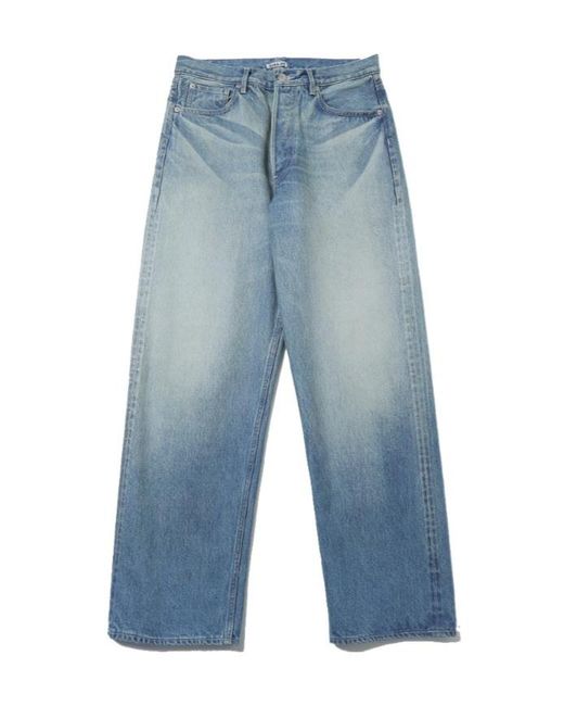 Auralee Blue Wide-Leg Jeans for men