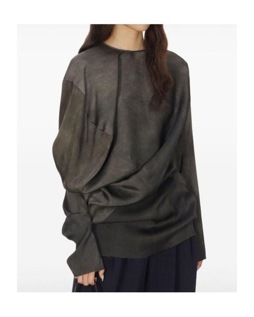 Uma Wang Blue Long-Sleeved Blouse