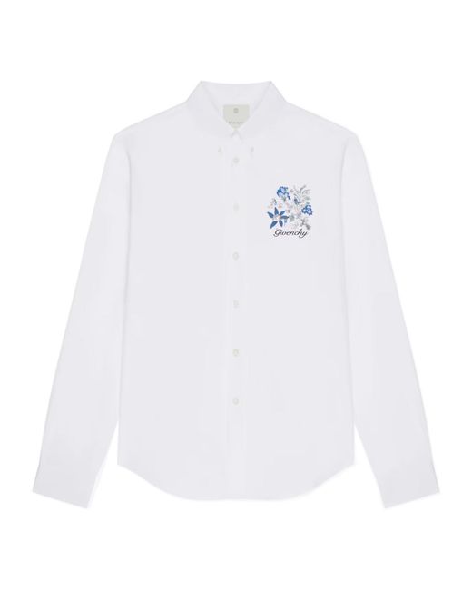 Givenchy White Logo Long-Sleeved Shirt for men