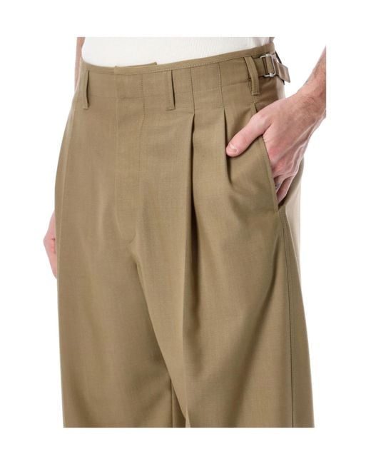 Lemaire Natural Pleated Tailored Pants for men
