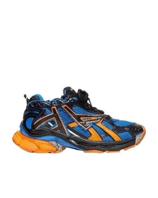 Balenciaga Blue Round Toe Low-Top Sneakers for men