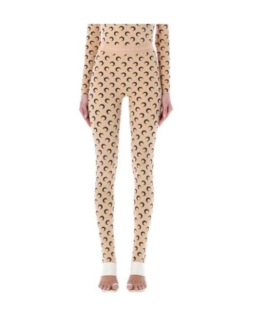 MARINE SERRE Natural Moon Printed Leggings Pants