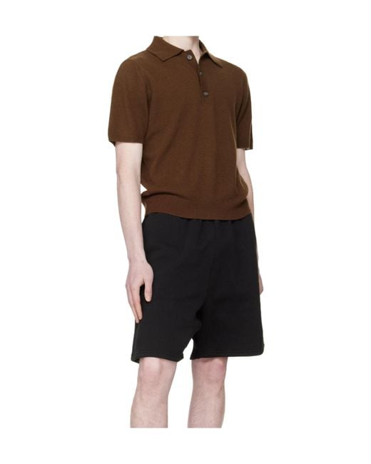 Entire studios Brown Short Sleeve Knit Polo for men