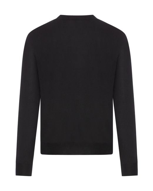Prada Black Logo Jacquard Crewneck Jumper for men