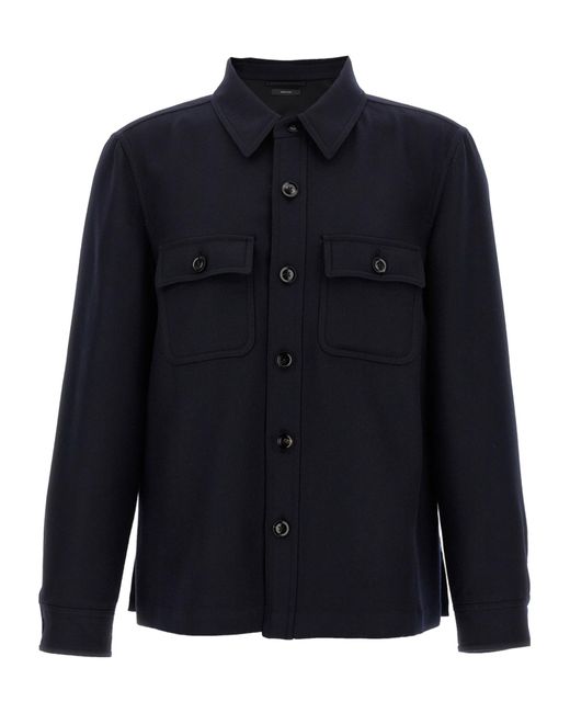 Tom Ford Blue Light Chest Pocket Overshirt for men